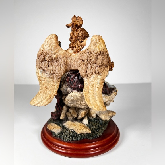 Angel with Child Figurine Playing Harp Collectible - Picture 4 of 10